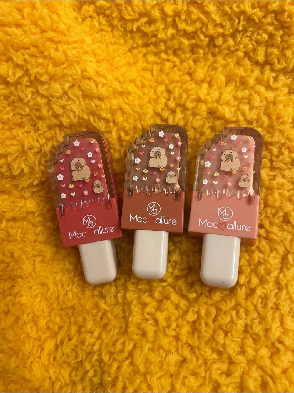 Mocallure Cute Popsicle Lip Tints - Set of 3 (Peachy Pink, Rose, Coral)